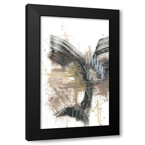 Black, Gold and Taupe I Black Modern Wood Framed Art Print by Goldberger, Jennifer