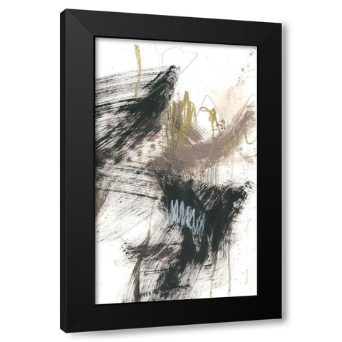 Black, Gold and Taupe II Black Modern Wood Framed Art Print by Goldberger, Jennifer