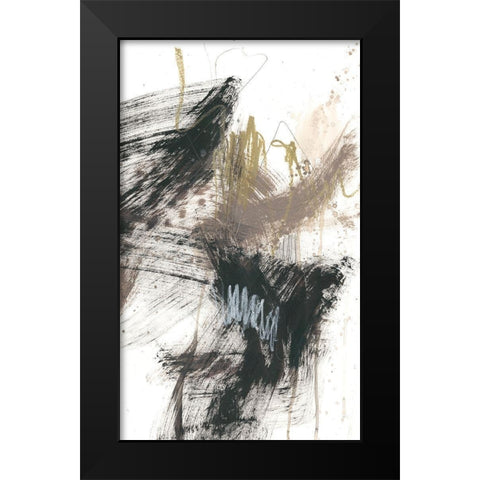 Black, Gold and Taupe II Black Modern Wood Framed Art Print by Goldberger, Jennifer