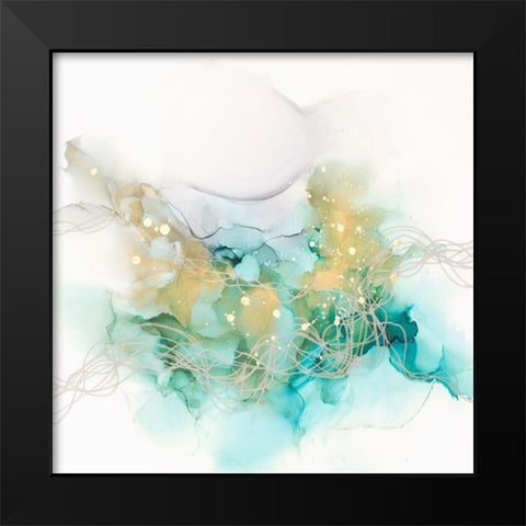 Interwoven Metallics I Black Modern Wood Framed Art Print by Goldberger, Jennifer