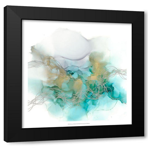 Interwoven Metallics I Black Modern Wood Framed Art Print with Double Matting by Goldberger, Jennifer