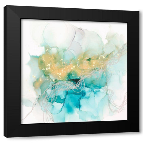 Interwoven Metallics II Black Modern Wood Framed Art Print by Goldberger, Jennifer