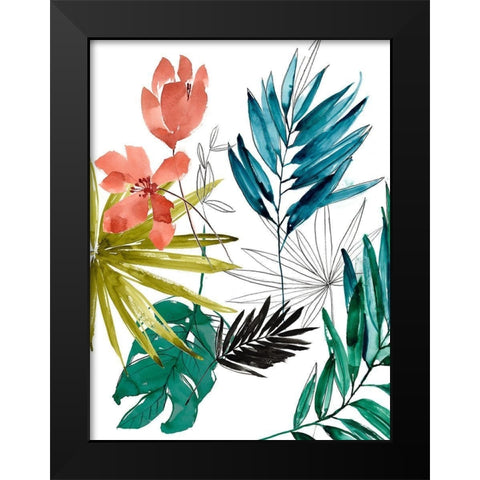 Tropical Composition I Black Modern Wood Framed Art Print by Goldberger, Jennifer