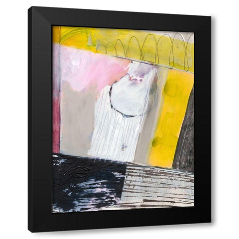 Abstract #27-B Black Modern Wood Framed Art Print with Double Matting by Fuchs, Jodi