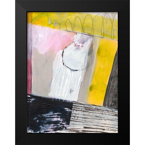 Abstract #27-B Black Modern Wood Framed Art Print by Fuchs, Jodi