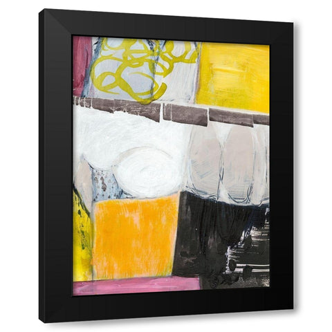 Abstract #27-C Black Modern Wood Framed Art Print by Fuchs, Jodi