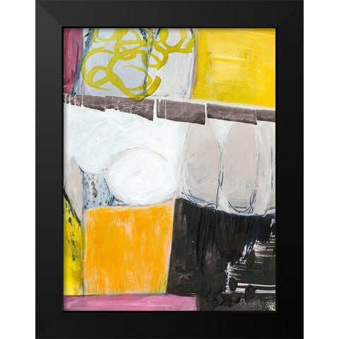Abstract #27-C Black Modern Wood Framed Art Print by Fuchs, Jodi
