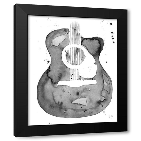 Guitar Flow I Black Modern Wood Framed Art Print by Warren, Annie