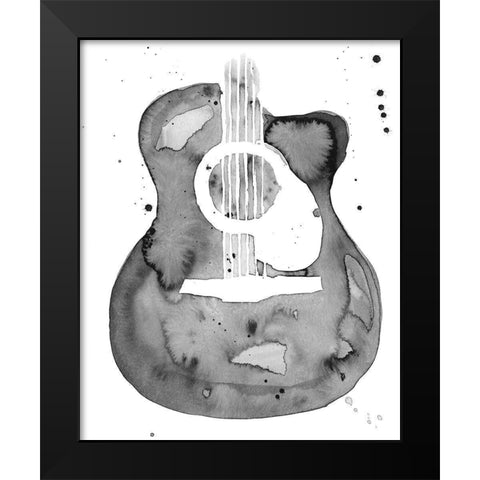 Guitar Flow I Black Modern Wood Framed Art Print by Warren, Annie