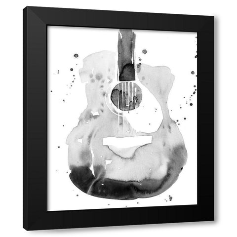 Guitar Flow II Black Modern Wood Framed Art Print by Warren, Annie