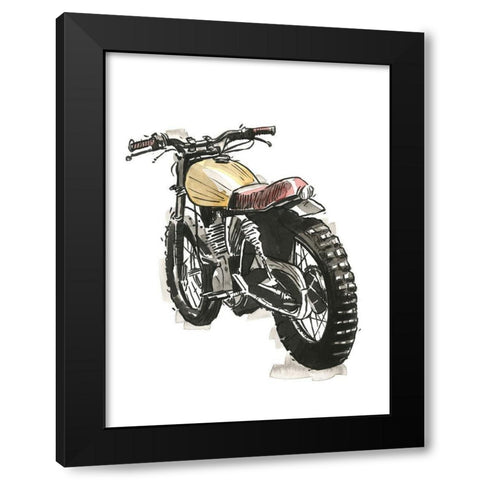 Motorcycles in Ink III Black Modern Wood Framed Art Print with Double Matting by Warren, Annie