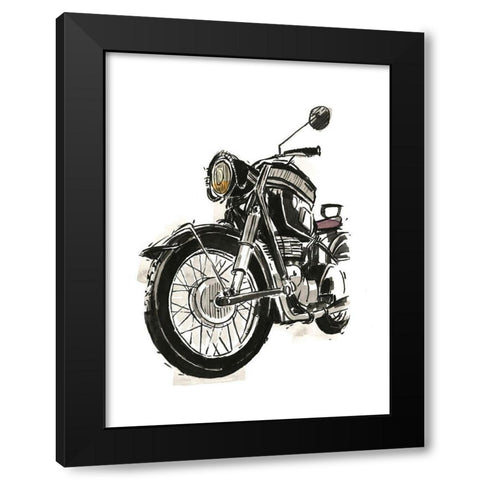 Motorcycles in Ink IV Black Modern Wood Framed Art Print with Double Matting by Warren, Annie