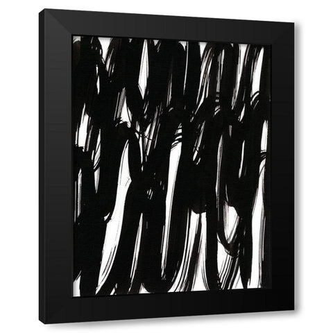 Ink Scribble I Black Modern Wood Framed Art Print by Fuchs, Jodi