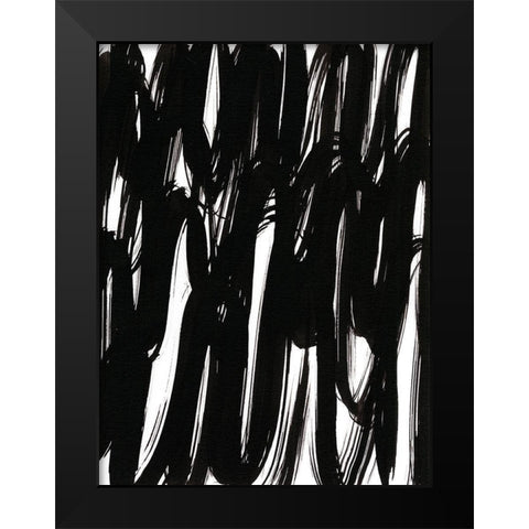 Ink Scribble I Black Modern Wood Framed Art Print by Fuchs, Jodi