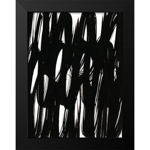 Ink Scribble II Black Modern Wood Framed Art Print by Fuchs, Jodi