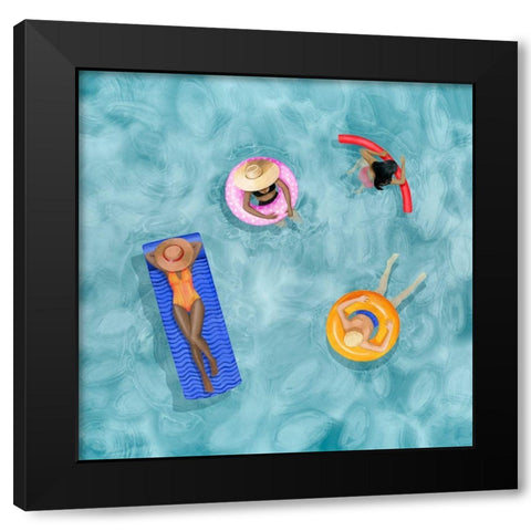 Poolside I Black Modern Wood Framed Art Print with Double Matting by Popp, Grace