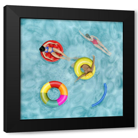 Poolside II Black Modern Wood Framed Art Print with Double Matting by Popp, Grace
