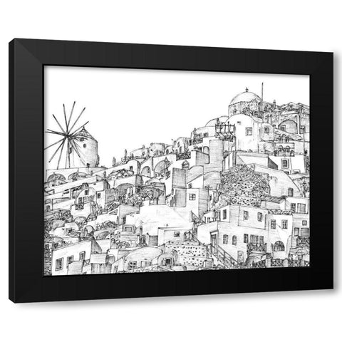 Secret Greece in BandW II Black Modern Wood Framed Art Print by Wang, Melissa