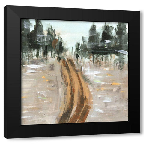 Woodland Path I Black Modern Wood Framed Art Print with Double Matting by Wang, Melissa