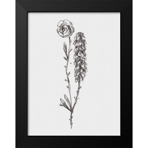 Stem Still Life II Black Modern Wood Framed Art Print by Wang, Melissa