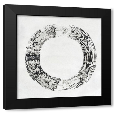 Endgrain II Black Modern Wood Framed Art Print with Double Matting by Lam, Vanna