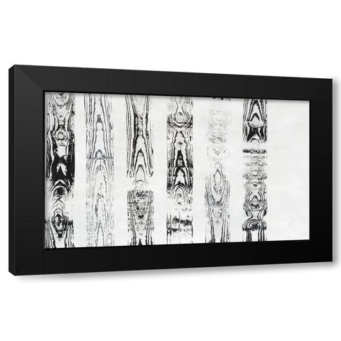 Endgrain III Black Modern Wood Framed Art Print with Double Matting by Lam, Vanna