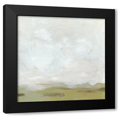 Moss Horizon II Black Modern Wood Framed Art Print with Double Matting by Vess, June Erica