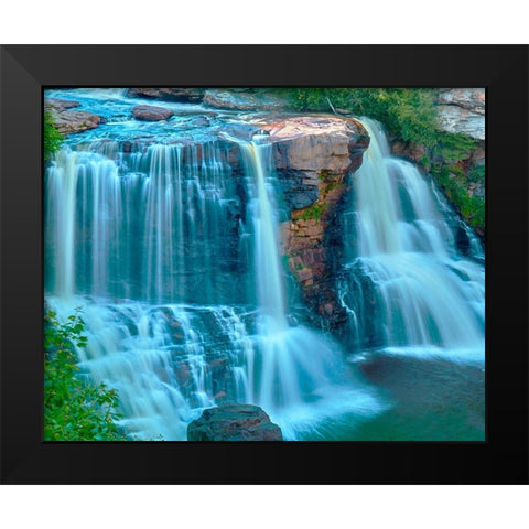 Waterfall Portrait II Black Modern Wood Framed Art Print by McLoughlin, James