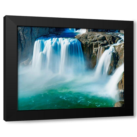 Waterfall Portrait IV Black Modern Wood Framed Art Print by McLoughlin, James