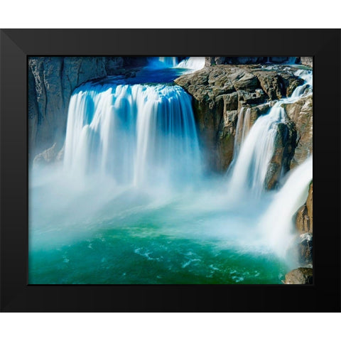 Waterfall Portrait IV Black Modern Wood Framed Art Print by McLoughlin, James