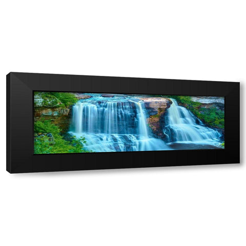 Waterfall Panorama II Black Modern Wood Framed Art Print with Double Matting by McLoughlin, James