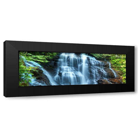 Waterfall Panorama III Black Modern Wood Framed Art Print with Double Matting by McLoughlin, James
