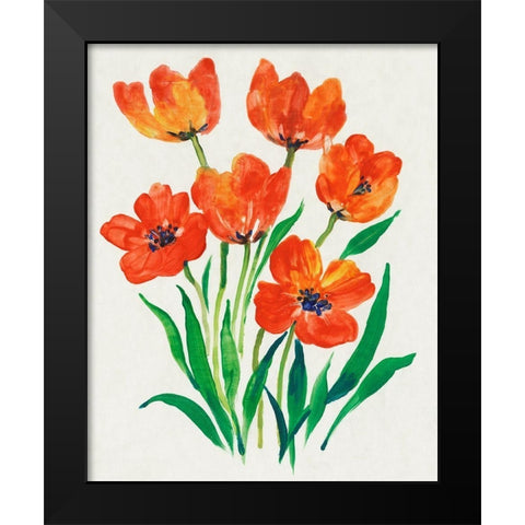 Red Tulips in Bloom II Black Modern Wood Framed Art Print by OToole, Tim