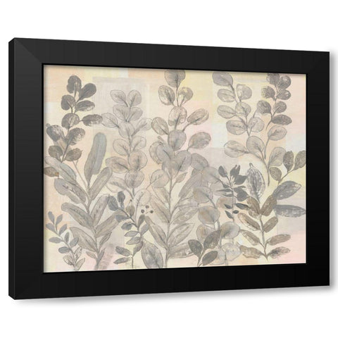 Leaf Pattern I Black Modern Wood Framed Art Print with Double Matting by OToole, Tim