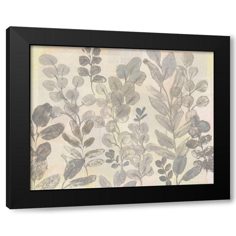 Leaf Pattern II Black Modern Wood Framed Art Print by OToole, Tim