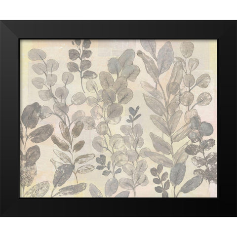 Leaf Pattern II Black Modern Wood Framed Art Print by OToole, Tim