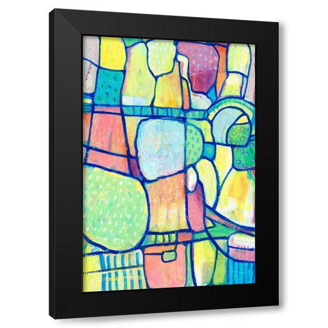 Stained Glass Composition I Black Modern Wood Framed Art Print with Double Matting by OToole, Tim