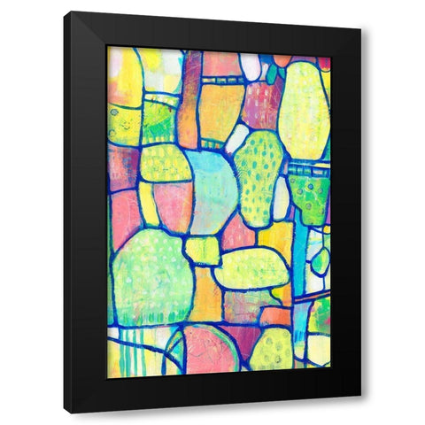 Stained Glass Composition II Black Modern Wood Framed Art Print by OToole, Tim