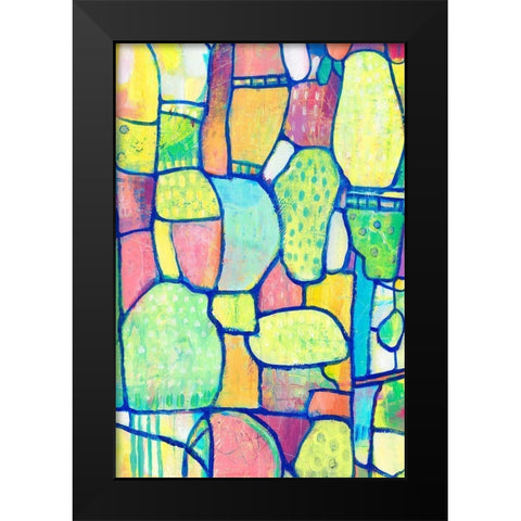 Stained Glass Composition II Black Modern Wood Framed Art Print by OToole, Tim