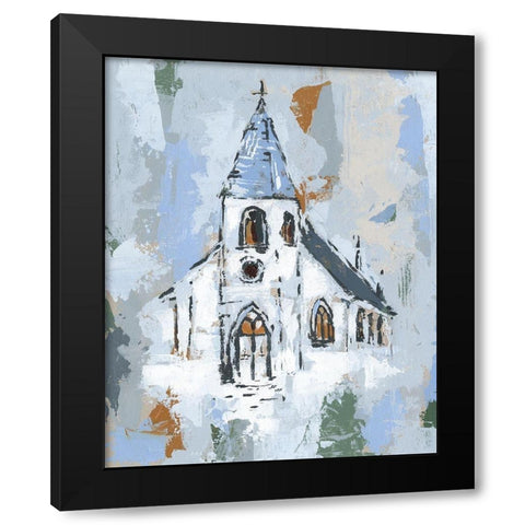 Cerulean Spire II Black Modern Wood Framed Art Print with Double Matting by Warren, Annie