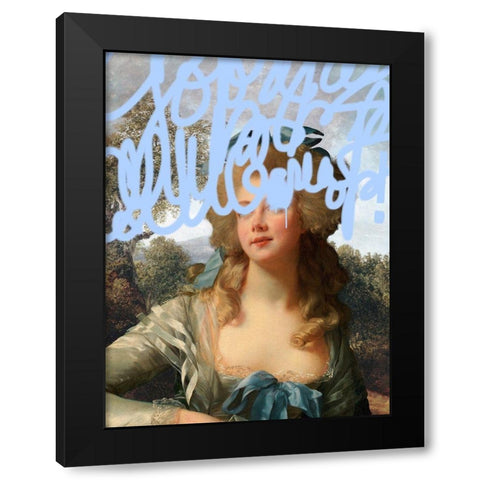 Concealed Portrait III Black Modern Wood Framed Art Print with Double Matting by Barnes, Victoria
