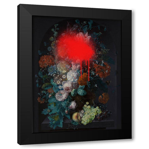 Sprayed Arrangement I Black Modern Wood Framed Art Print with Double Matting by Barnes, Victoria