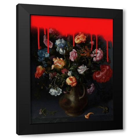 Sprayed Arrangement II Black Modern Wood Framed Art Print by Barnes, Victoria