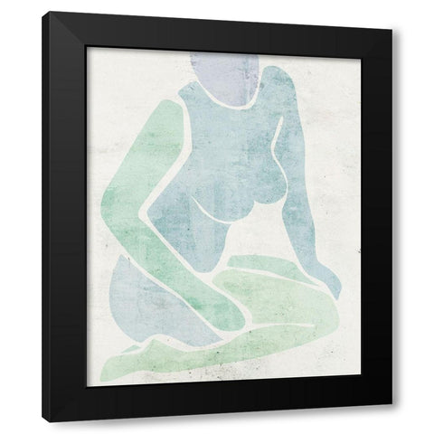 Stretching I Black Modern Wood Framed Art Print with Double Matting by Wang, Melissa