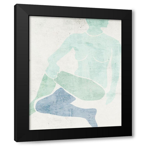 Stretching II Black Modern Wood Framed Art Print with Double Matting by Wang, Melissa