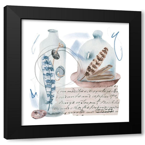 Message in a Bottle I Black Modern Wood Framed Art Print with Double Matting by Wang, Melissa