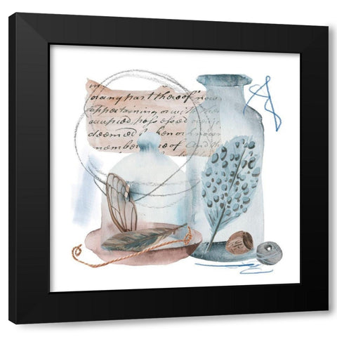 Message in a Bottle II Black Modern Wood Framed Art Print with Double Matting by Wang, Melissa