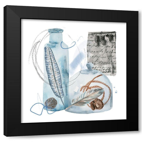 Message in a Bottle IV Black Modern Wood Framed Art Print with Double Matting by Wang, Melissa