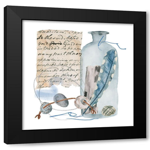 Message in a Bottle VI Black Modern Wood Framed Art Print with Double Matting by Wang, Melissa