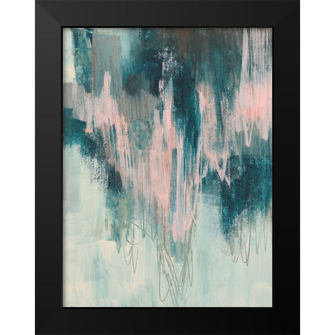 Blush Cascade I Black Modern Wood Framed Art Print by Goldberger, Jennifer